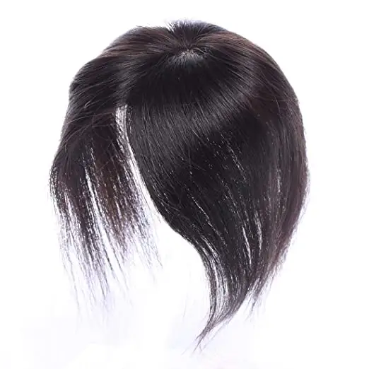 Topper Hair Natural Black, Remy Virgin Human Hair Toupee Clip in Human Hair Topper