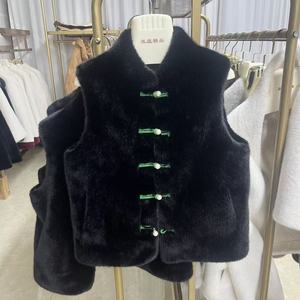 Supply New High Imitation Rabbit Fur Standing Collar Vest Short Women's Winter Warm And Fashionable Vest