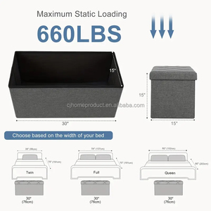 76*38*38cm nhà máy hiện đại bán buôn tùy chỉnh đa chức năng có thể gập lại cho phòng ngủ phòng khách lưu trữ đồ nội thất Ottoman băng ghế dự bị phân - Product Image 2