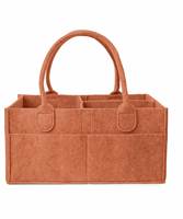 Organisateur de couches pour bébé de taille compacte, panier de rangement en feutre pour la chambre d'enfant et organisateur de voiture pour couches et lingettes pour bébé