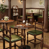 Ensemble table et chaises octogonales, banquette à dossier railé, chaise à tiges, table à plateau octogonal pour coin repas, salle à manger et coin dîner