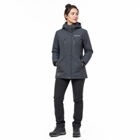Veste technique en polyester et nylon gris ardoise 300GSM pour femme, multi-poches, coupe-vent, mi-longue, OEM ODM XS-5XL