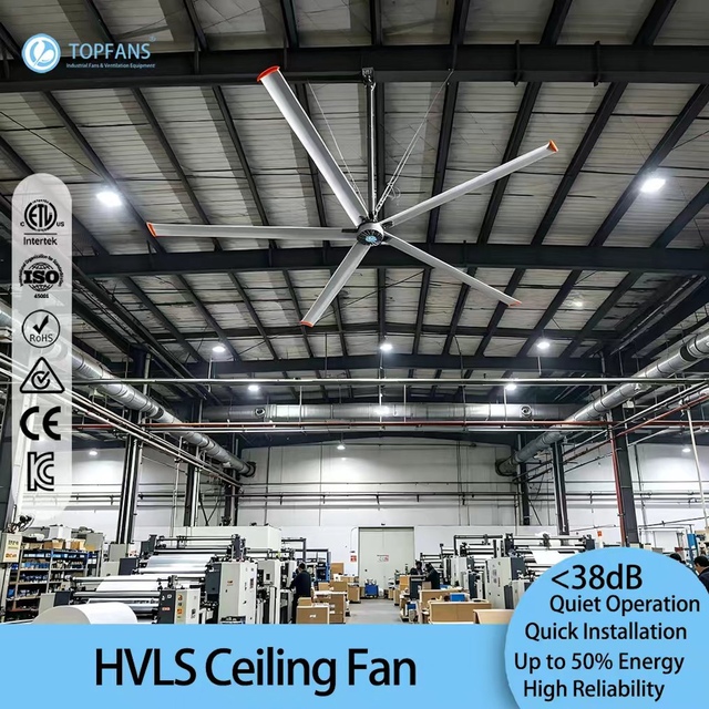 Modern Design 10ft BLDC Motor Industrial Ceiling Fan Aluminum Alloy Blades Touch Control High Airflow Curved Blades TOPFANS
