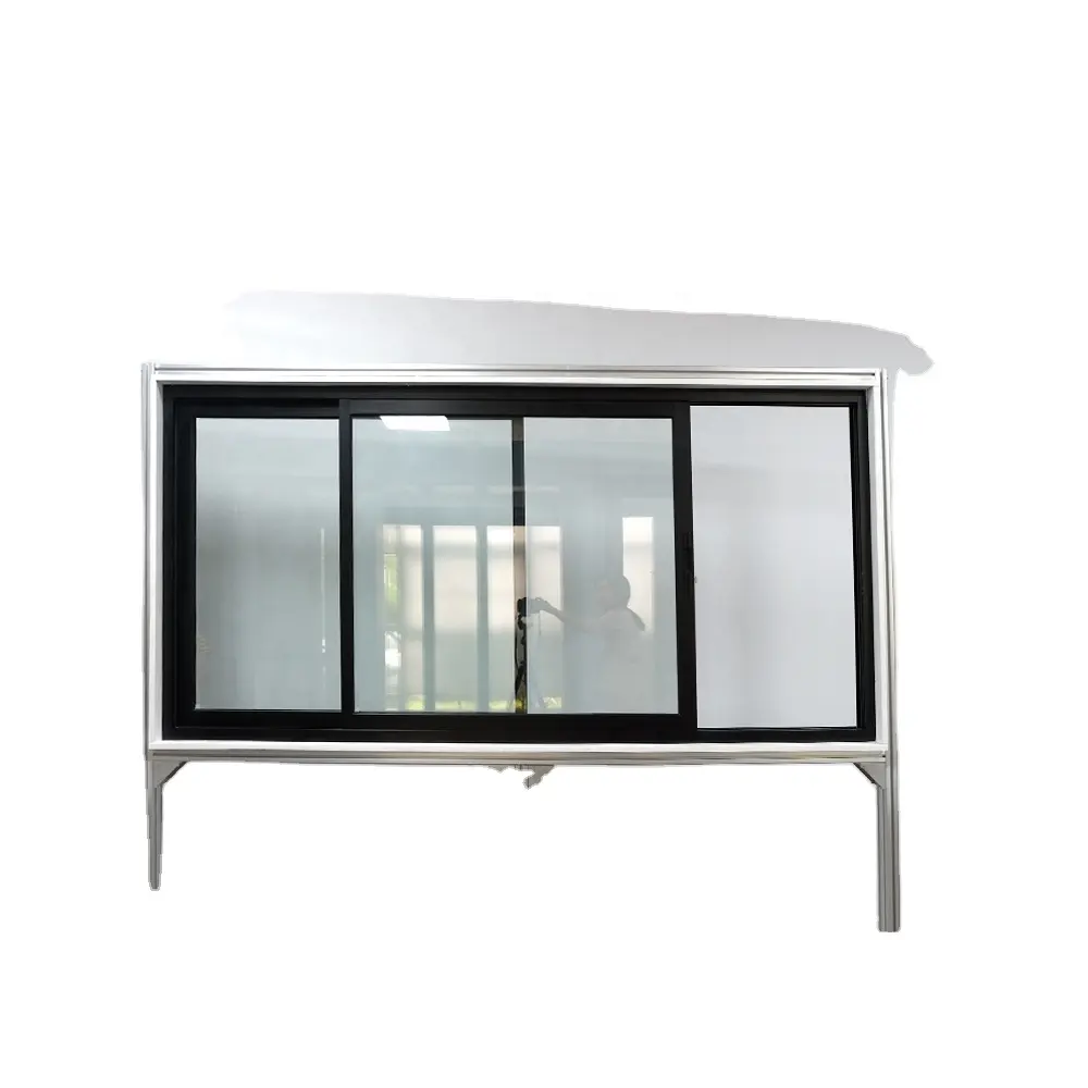 aluminium frame big open size aluminium sliding window with fiberglass thin stainless mosquito net