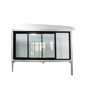 Marco de aluminio ventana corredera de aluminio de tamaño abierto grande con mosquitera inoxidable delgada de fibra de vidrio
