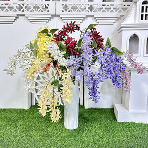 Feiyu Craft Flower Factory Fleurs artificielles de glycine en soie mélangée, faites à la main, pour décoration de mariage et de maison - Product Image 2