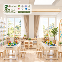 Hikeylove Ensembles de meubles de garderie en bois écologiques modernes pour la maternelle et la maternelle préscolaire, tables inspirées de la pédagogie Montessori