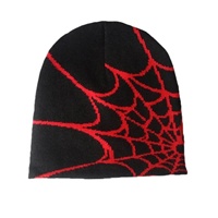 Gorros de punto unisex ecológicos personalizados con estampado completo, sin puño, holgados, estilo slouchy, con diseño de calavera, para playa