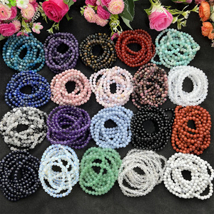 ขายดี สร้อยข้อมือลูกปัดคริสตัลหินกึ่งมีค่า ขนาด 4/6/8/10/12/14 มม. สำหรับผู้หญิงและผู้ชาย เครื่องประดับแฟชั่น - Product Image 2