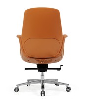Chaise de bureau de direction en cuir PU, structure en aluminium, base pivotante, dossier fixe, repose-pieds solide, design moderne et confortable