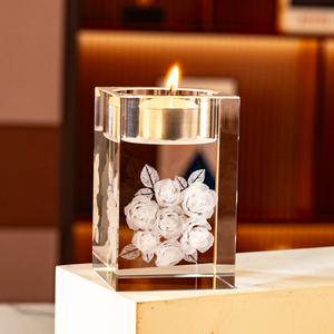 Đồ trang trí trung tâm đám cưới bằng nến tealight tùy chỉnh, quà tặng trang trí lễ rửa tội đầu tiên, thiết kế sáng tạo, giá đỡ nến pha lê - Product Image 2