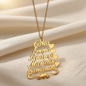 Joyería DIY de acero inoxidable, collares de árbol con nombre de familia personalizados chapados en oro de 18 quilates para mujer, regalo de cumpleaños - Product Image 5