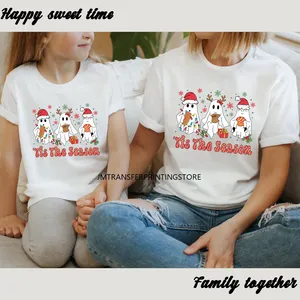 Gatto cane animali domestici mamma stagione natalizia allegre Woofmas zampe e rendere grazie ferro su DTF adesivi di trasferimento pronti a premere per felpa - Product Image 4