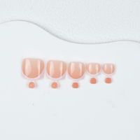 24 faux ongles d'orteils blancs en ABS, prêts à poser, à couverture complète, de style français