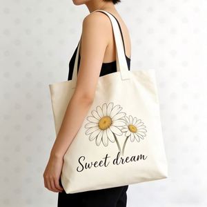 Custom Printed <b>Canvas</b> Tote Bag for Women Eco <b>Canvas</b> Shoulder Bag with Zipper Ideal for School <b>Beach</b> and Travel - Product Image 2