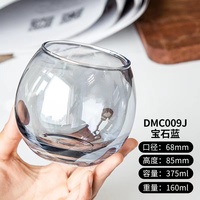 Tasse à eau 365 ml, tasse à petit-déjeuner en verre avec poignée pour les flocons d'avoine et le café