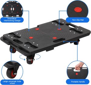 Connectable Dolly <strong>Plastic</strong> Furniture Mover Portable Moving Rollers Leg Dollies for Heavy Furniture <strong>4</strong> <strong>Wheels</strong> Flatbed Trolley