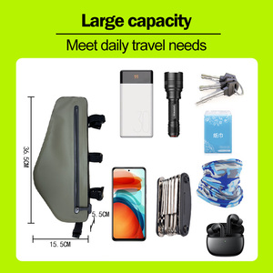 <span class=keywords><strong>Sacoche</strong></span> de <span class=keywords><strong>cadre</strong></span> avant de vélo en PVC sur mesure, étanche, avec support pour téléphone, pour VTT et vélo de route - Product Image 5