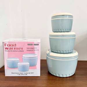 Double Layer Stainless Steel Thermal Lunch <b>Box</b> Insulated Anti-Scald Portable Handle Food <b>Storage</b> Container Set 1.2L 2.4L 4.8L - Product Image 4