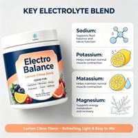 Poudre d'électrolytes citron et lime ODM OEM à hydratation rapide favorise la récupération et l'énergie, sans sucre, naturelle, pour le fitness et les athlètes