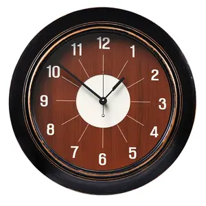 Relógio de parede de plástico antigo com agulhas, artesanato europeu, personalidade vintage, para decoração de casa, design circular, art déco