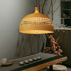 Lustre en bambou japonais, éclairage <span class=keywords><strong>zen</strong></span> chinois, LED intermédiaire, bois, hauteur réglable, beige, DIY pour bar, salle à manger, restaurant, maison - Product Image 4
