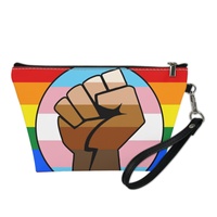 QTPOC Trousse de toilette personnalisée avec impression UV intégrale motif arc-en-ciel gay pour les voyages, le rangement des cosmétiques dans la salle de bain et l'inventaire de marchandises en gros