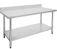 Établi commercial d'acier inoxydable de table de travail de table de préparation de cuisine avec le déflecteur