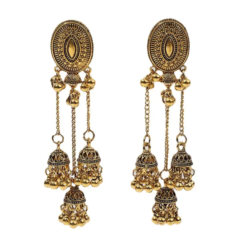 Wholesale of popular National tradition earrings accessories long tassels bird cages bells earrings women