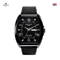Montre à quartz de luxe pour homme PRECIOUS DUKE 8167, boîtier tonneau en alliage de zinc, bracelet en cuir de vachette, verre minéral, Shanghai