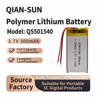 Batterie lithium-ion en gros 3.7V 7.4V rechargeable LiPo 100mAh 200mAh 300mAh 500mAh 501540 pour GPS