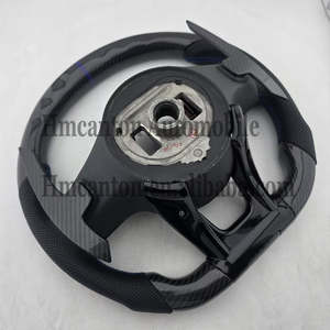 พวงมาลัยคาร์บอนไฟเบอร์หุ้มหนังแบบเจาะรูพร้อมไฟ LED สำหรับ W203 W204 W205 รุ่นใหม่ - Product Image 4