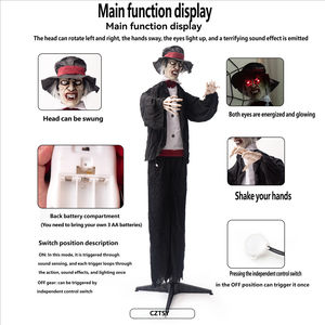 Decoración de Halloween: Fantasma <span class=keywords><strong>Vampiro</strong></span> <span class=keywords><strong>El</strong></span>éctrico con Inducción Sonora, Luminoso y Animado, para Crear un Ambiente de Terror - Product Image 6