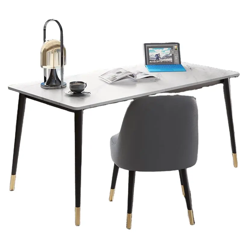 Mesa de papel cubierta de escritorio de mármol personalizada mesa de comedor de losa de roca retráctil