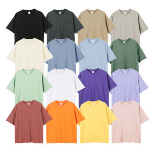 Taglie forti di <span class=keywords><strong>prima</strong></span> <span class=keywords><strong>classe</strong></span> cotone 100% di qualità oversize t-shirt da uomo tessuto a maglia 210g - Product Image 2