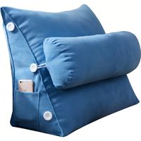 Coussin de canapé coréen en velours, grand format, avec fermeture éclair amovible, dossier triangulaire en peluche, soutien corporel en fibre de polyester solide, style moderne