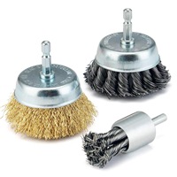 Brosse en fil de laiton pour décapage de peinture, qualité industrielle, outil de polissage monté sur broche