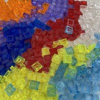 Jouets en plastique transparents, plaques 1x1 à points, pour assembler librement des images pixel art, 3024 blocs de construction