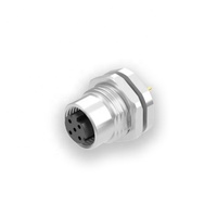 Fábrica al por mayor CE RoHs M12 5P D-code Socket Chapado en oro Montaje en panel frontal IP67 Impermeable M12 D Código 5pin PCB Conector