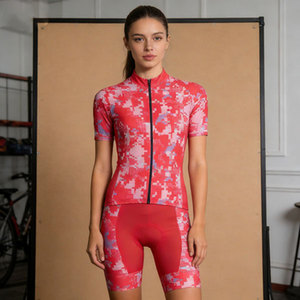 Maillot de cyclisme unisexe à manches courtes et fermeture éclair intégrale, léger, grande taille, imprimé Pixel Camo, respirant et anti-humidité, pour la route - Product Image 1
