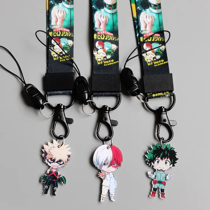 Dây Đeo Điện Thoại Anime Giá Rẻ Dây Buộc Bằng Polyester Có Hạt Charm Sản Xuất My Hero Academia