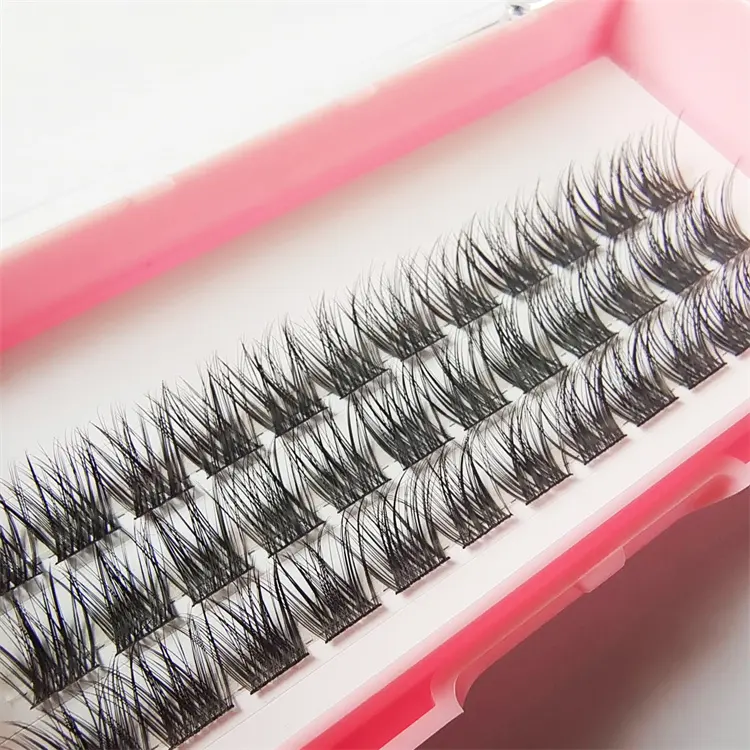 3D kabarık sahte vizon kirpik kümeleri C D kıvırmak 8/10/12/14MM DIY kirpik uzantıları bireysel Lashes küme DIY evde