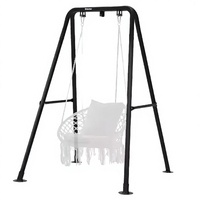 Fauteuil suspendu en macramé Danlong avec kits de fixation, structure de support en métal pour intérieur, extérieur, balcon, cour, véranda