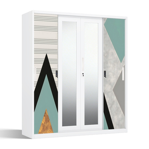 Armario de Acero con Diseño, Armario de 4 Puertas Corredizas de 1600 mm - Product Image 1