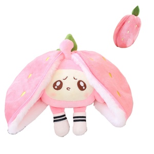 Réversible Fraise Carotte Lapin En Peluche Jouet En Peluche Creative Sac En Fruit Transformer Bébé Câlin Lapin Peluche Poupée Pour Enfants - Product Image 6