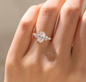 Gioielli personalizzati gigi <span class=keywords><strong>GIA</strong></span> <span class=keywords><strong>Report</strong></span> 14K 18K oro massiccio 6*8mm taglio ovale D-colore VVS anello di fidanzamento con diamante coltivato da laboratorio - Product Image 6