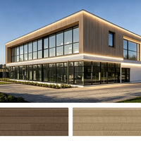 Panneau de bardage mural en fibro-ciment grain de bois imperméable de 16 mm, design industriel pour plafond de villa et usage extérieur