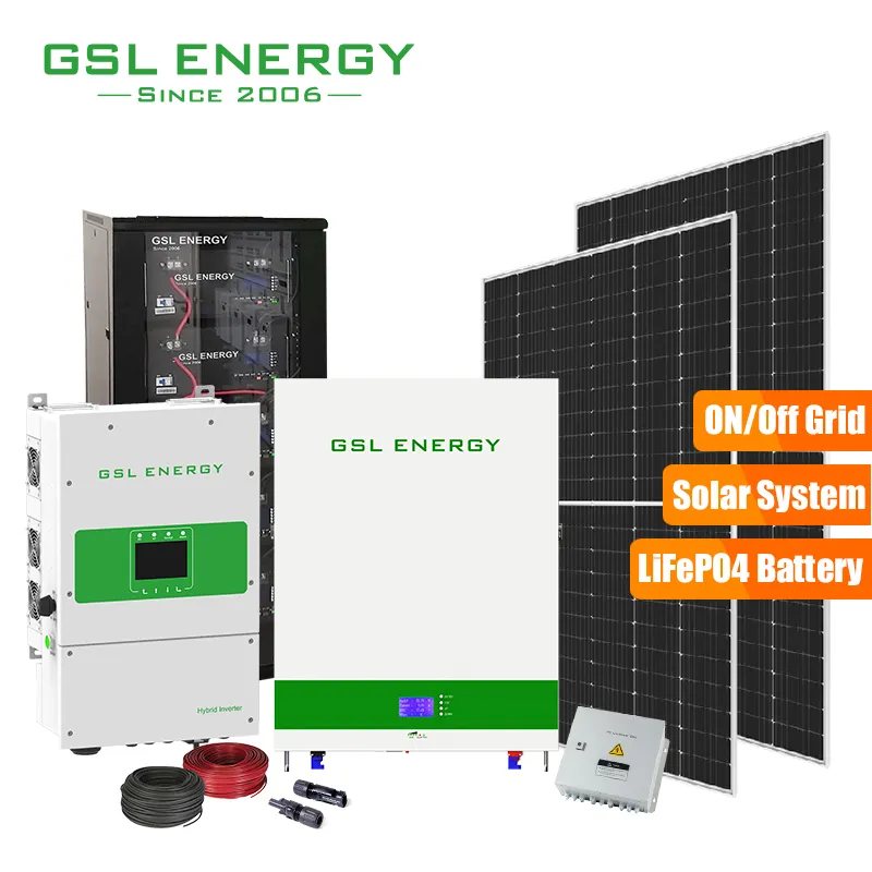 GSL ENERGIA Sistema de armazenamento de energia solar doméstico 5Kw 20Kw Sistema de armazenamento de energia solar 10Kw Sistema solar fora da rede para casa