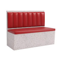 Mobilier de restaurant commercial en acier inoxydable pour salon de thé industriel, avec banquette et canapé doux, thème restaurant