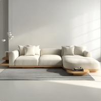 Canapé d'angle modulable de luxe moderne en tissu écologique capitonné pour salon de villa
